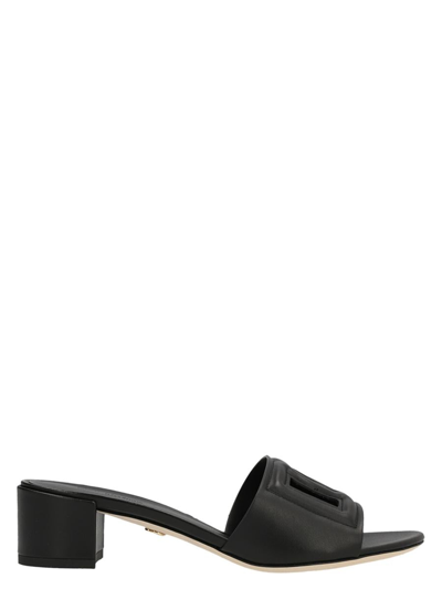 Shop Dolce & Gabbana 'dg' Logo Sandals In Black