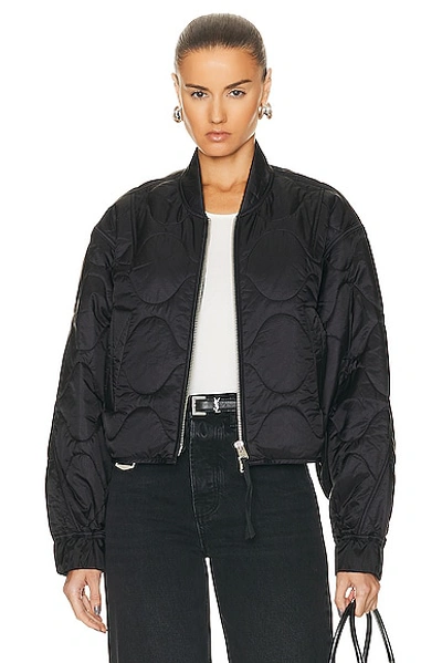 Shop Agolde X Shoreditch Ski Club Iona Quilted Jacket In Black