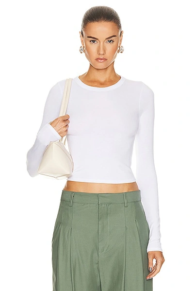 Shop Enza Costa Silk Knit Long Sleeve Tuck Top In White