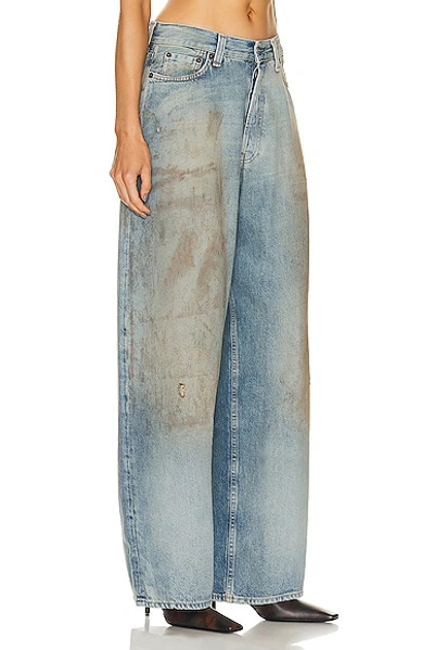 Shop Acne Studios Dirty Look Wide Leg Pant In Mid Blue