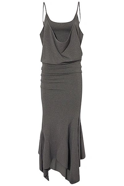 Shop Attico Sleeveless Midi Dress In Dark Grey