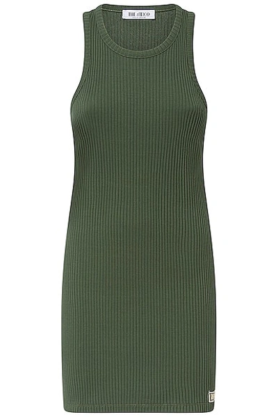 Attico Ribbed Texture Sleeveless Top In Ivy Green