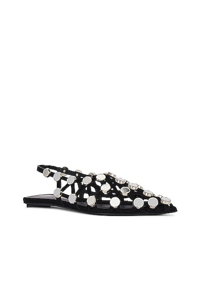 Attico Grid Ballerina In Black