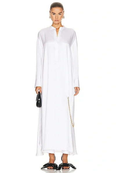 Shop Loewe Chain Long Shirt Dress In Optic White