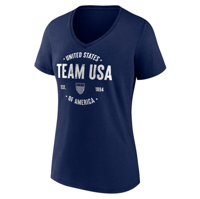 Shop Fanatics Branded Navy Team Usa Clean Heritage V-neck T-shirt