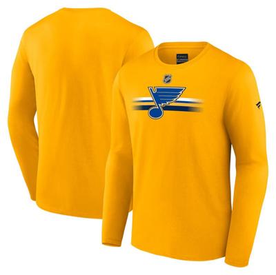 Shop Fanatics Branded  Gold St. Louis Blues Authentic Pro Primary Long Sleeve T-shirt