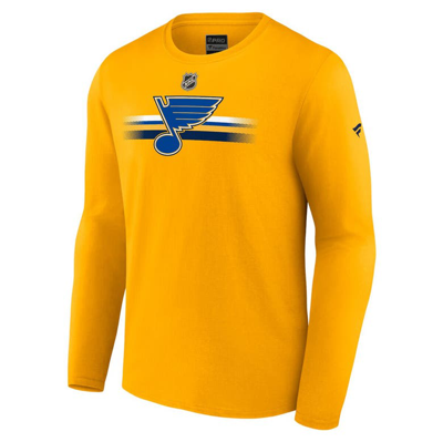 Shop Fanatics Branded  Gold St. Louis Blues Authentic Pro Primary Long Sleeve T-shirt