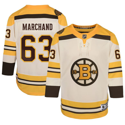 Kids' Youth Brad Marchand Cream Boston Bruins 100th Anniversary Premier  Player Jersey