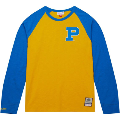 Shop Mitchell & Ness Gold Pitt Panthers Legendary Slub Raglan Long Sleeve T-shirt