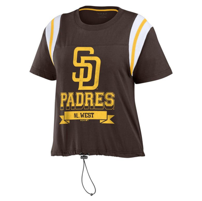 Shop Wear By Erin Andrews Brown San Diego Padres Cinched Colorblock T-shirt