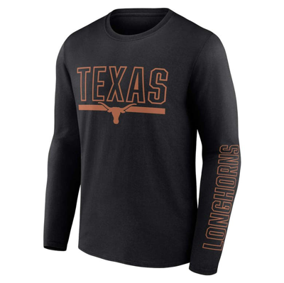 Shop Profile Black Texas Longhorns Big & Tall Two-hit Graphic Long Sleeve T-shirt