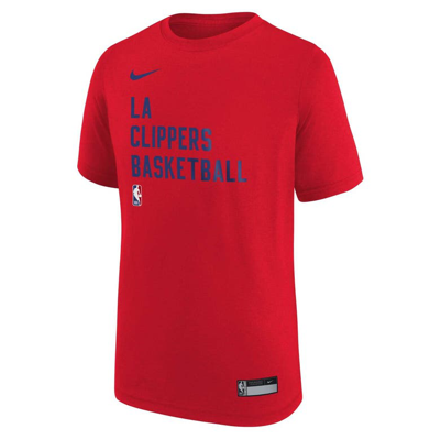 Shop Nike Youth  Red La Clippers Essential Practice T-shirt