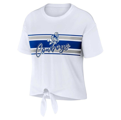 Shop Wear By Erin Andrews White Dallas Cowboys Front Tie Retro T-shirt