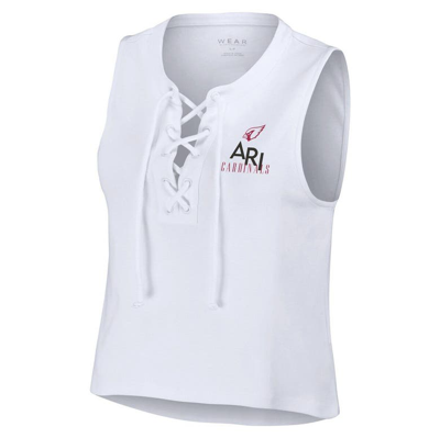 Shop Wear By Erin Andrews White Arizona Cardinals Lace-up Tank Top
