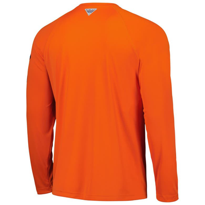 Shop Columbia Orange Auburn Tigers Terminal Tackle Omni-shade Raglan Long Sleeve T-shirt