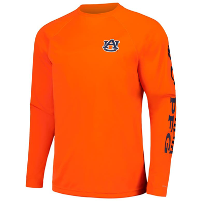 Shop Columbia Orange Auburn Tigers Terminal Tackle Omni-shade Raglan Long Sleeve T-shirt