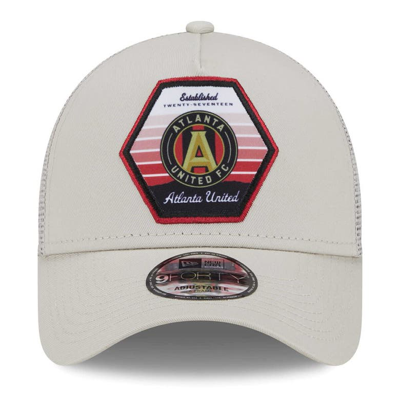 Shop New Era Cream Atlanta United Fc Established Patch 9forty A-frame Trucker Adjustable Hat