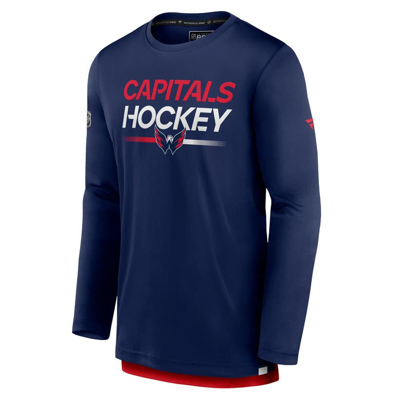 Shop Fanatics Branded  Navy Washington Capitals Authentic Pro Long Sleeve T-shirt