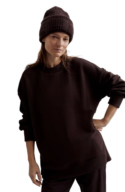 Shop Varley Mae Oversize Sweatshirt In Coffee Bean