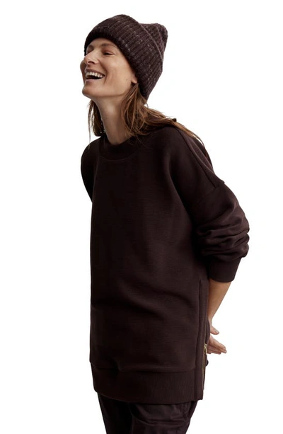 Shop Varley Mae Oversize Sweatshirt In Coffee Bean