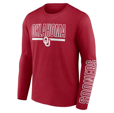 Shop Profile Crimson Oklahoma Sooners Big & Tall Two-hit Graphic Long Sleeve T-shirt