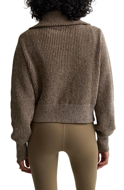 Shop Varley Mentone Half Zip Sweater In Dark Olive Speckle