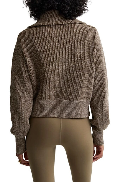 Varley Mentone Half Zip Sweater In Dark Olive Speckle