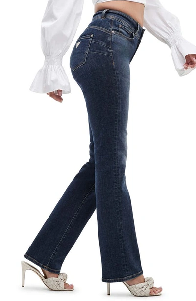 Shop Guess Shape Up Straight Leg Jeans In Blue
