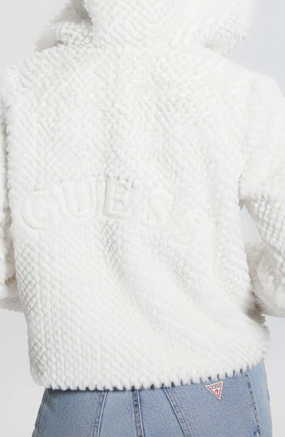 Guess Theoline Faux Fur Hooded Jacket In White