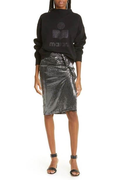 Shop Isabel Marant Étoile Dolene Sequin Pencil Skirt In Silver