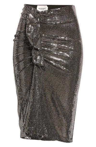 Shop Isabel Marant Étoile Dolene Sequin Pencil Skirt In Silver