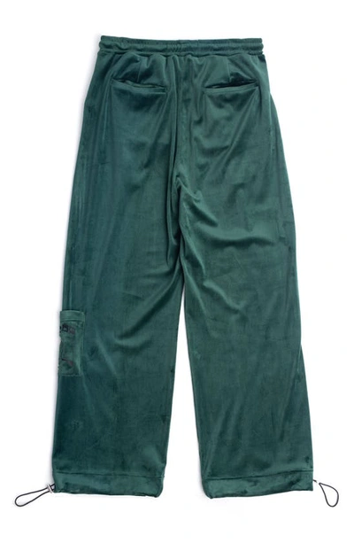 Shop Jungles I Tried Velour Cargo Pants In Green