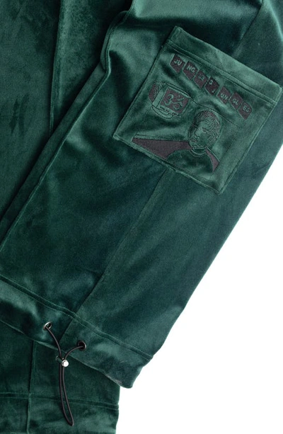 Shop Jungles I Tried Velour Cargo Pants In Green