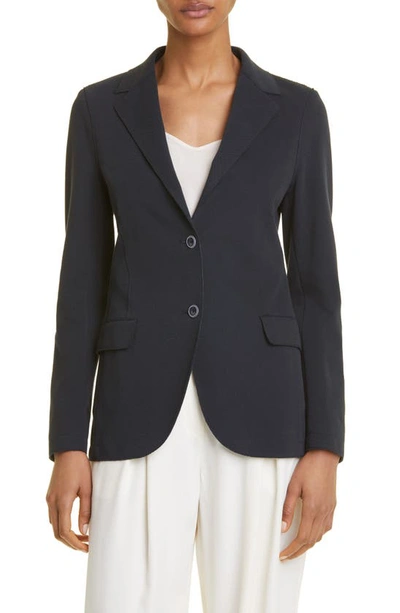 Shop Eleventy Single Breasted Cotton Blend Blazer In 11 - Navy