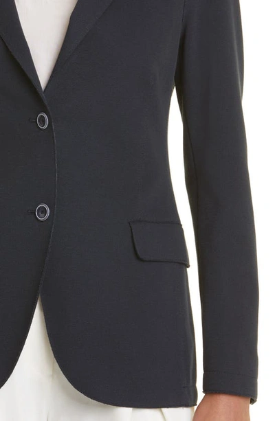 Shop Eleventy Single Breasted Cotton Blend Blazer In 11 - Navy