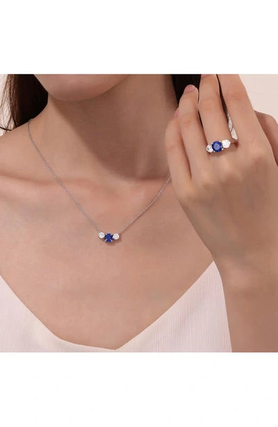 Lafonn Classic Lab Created Sapphire & Simulated Diamond Ring In Blue