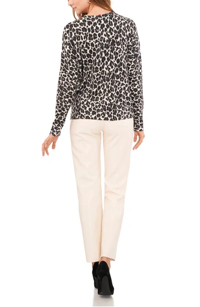 Shop Vince Camuto Animal Print Sweater In Antique White