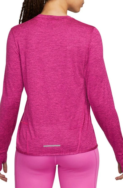 Nike Dri-fit Swift Element Uv Running Top In Fireberry/ Bordeaux