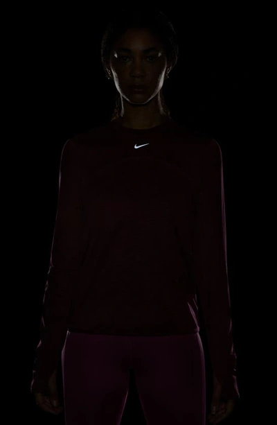 Nike Dri-fit Swift Element Uv Running Top In Fireberry/ Bordeaux