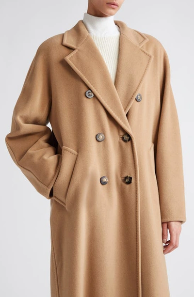 Shop Weekend Max Mara Madame Double Breasted Wool & Cashmere Belted Coat In Camel