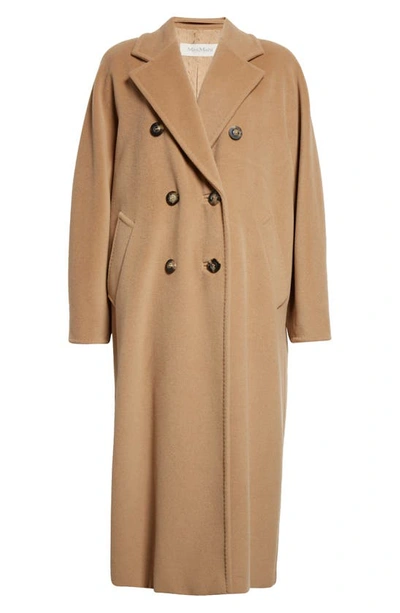 Shop Weekend Max Mara Madame Double Breasted Wool & Cashmere Belted Coat In Camel