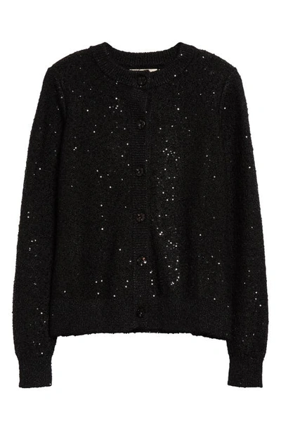 Shop Bytimo Glitter Knit Mohair Blend Cardigan In Black