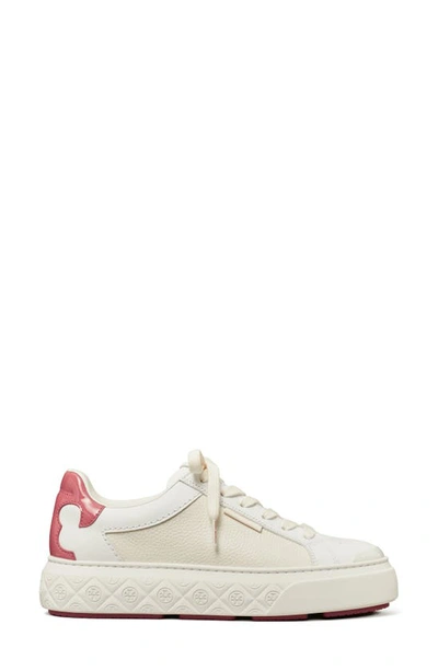 Shop Tory Burch Ladybug Sneaker In Titanium White / Washed Berry