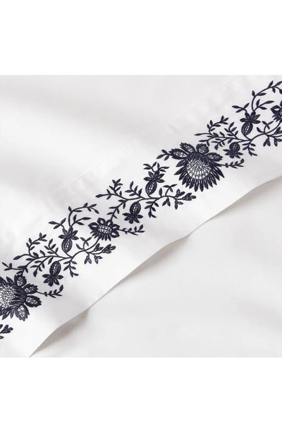 Polo Ralph Lauren Eloise Embroidered 624 Thread Count Organic Cotton Sheet Set In Polo Navy