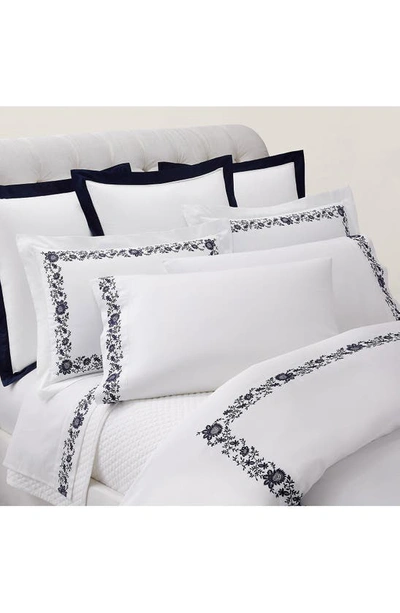 Shop Ralph Lauren Eloise Embroidered Organic Cotton Pillow Sham In Polo Navy