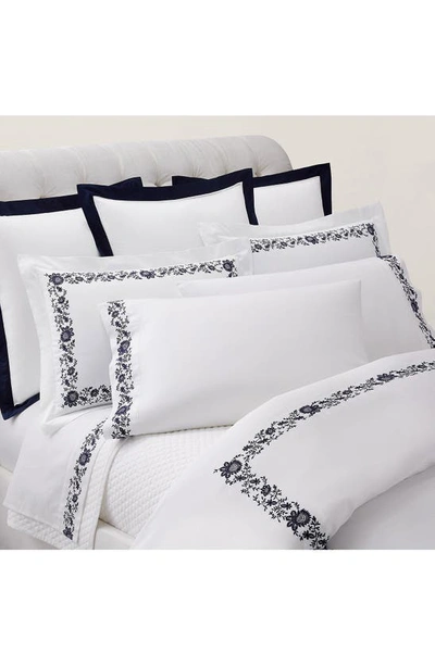 Polo Ralph Lauren Eloise Embroidered 624 Thread Count Organic Cotton Pillow Sham In Polo Navy