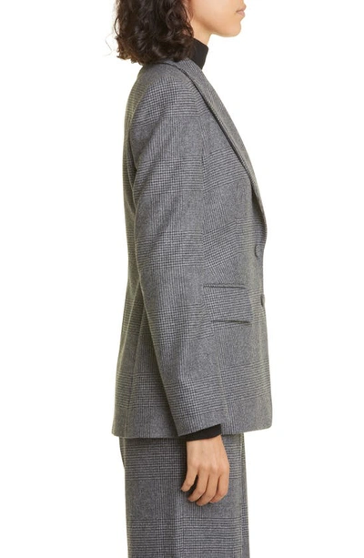 Shop Max Mara Catone Houndstooth Check Virgin Wool & Cashmere Jacket In Dark Grey