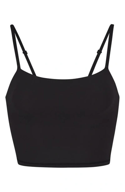 Shop Skims Fits Everybody Cropped Cami In Onyx