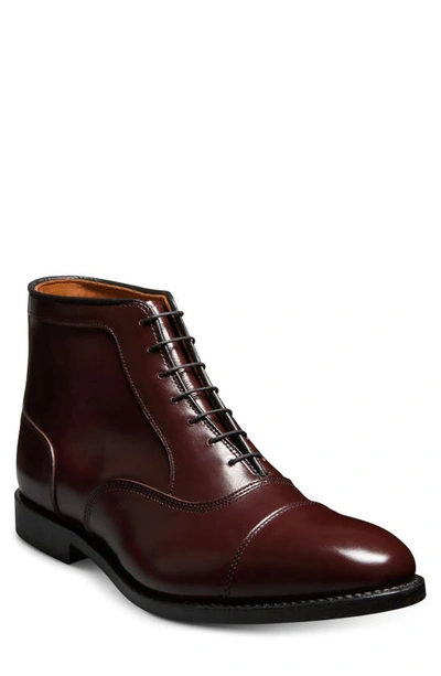 Shop Allen Edmonds Park Cap Toe Boot In Burgundy