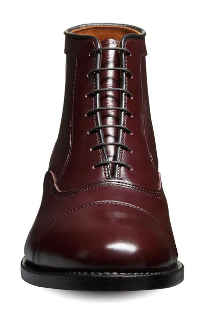 Shop Allen Edmonds Park Cap Toe Boot In Burgundy